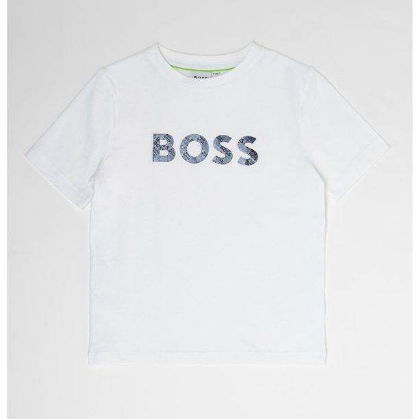 Памучна тениска с лого BOSS Kidswear