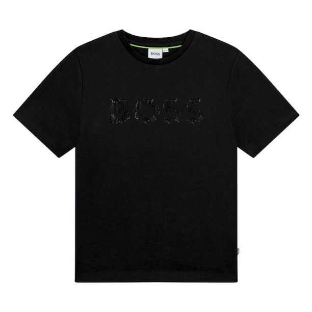 Памучна тениска с лого BOSS Kidswear