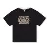 Памучна тениска с лого BOSS Kidswear