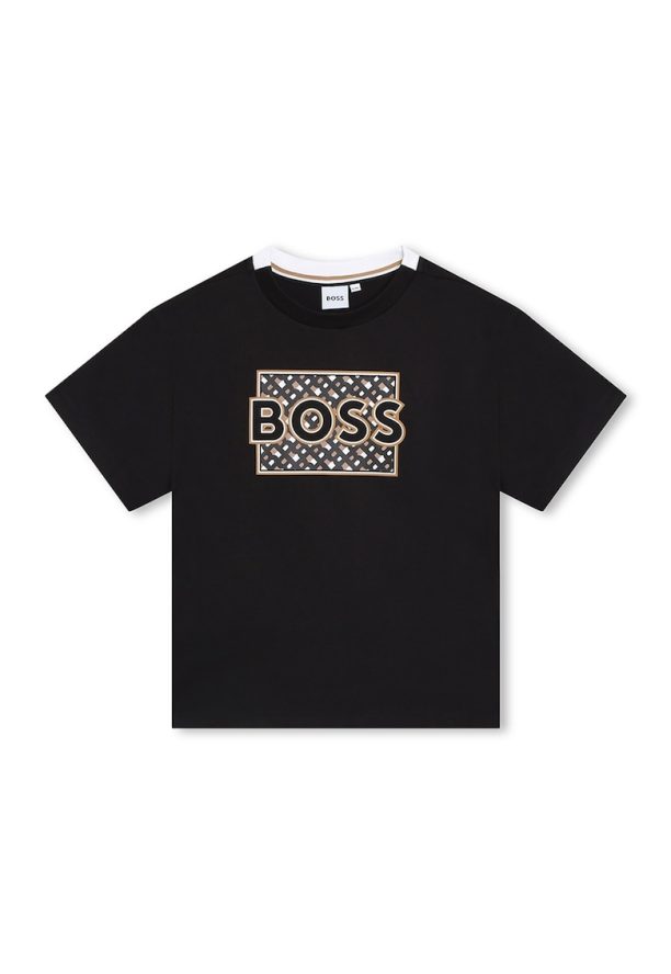 Памучна тениска с лого BOSS Kidswear