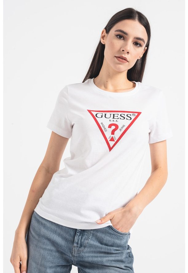 Памучна тениска с лого GUESS JEANS