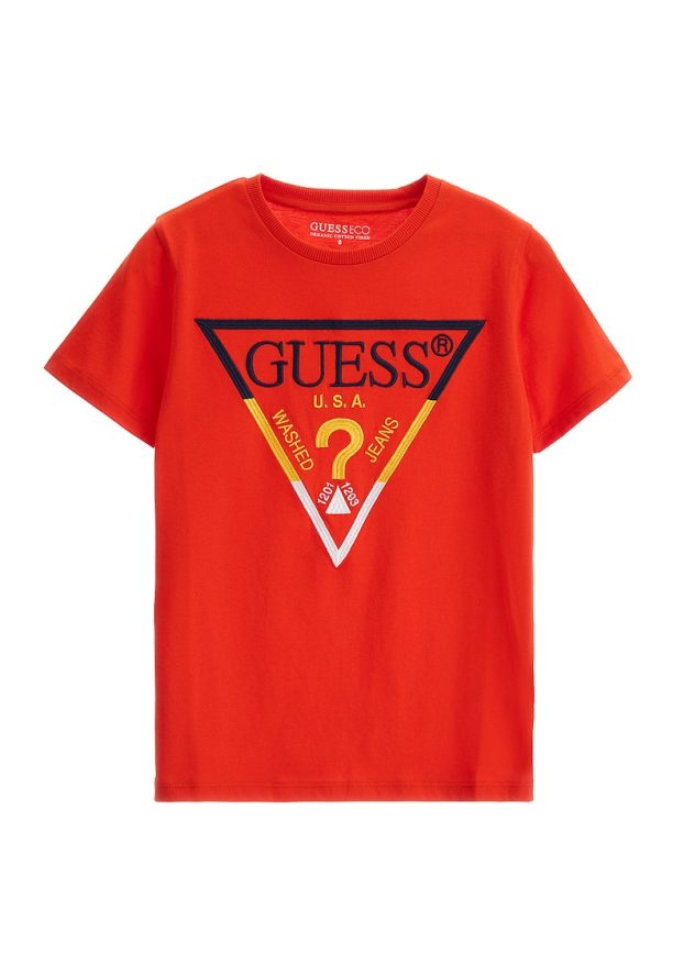 Памучна тениска с лого GUESS JEANS