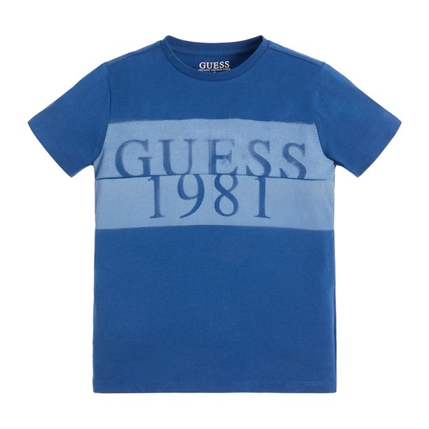 Памучна тениска с лого GUESS JEANS