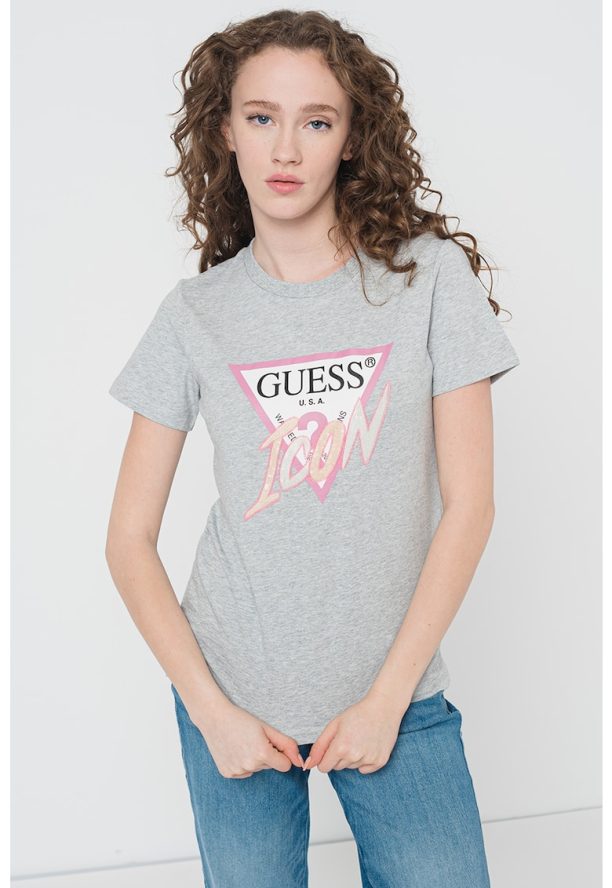 Памучна тениска с лого GUESS JEANS