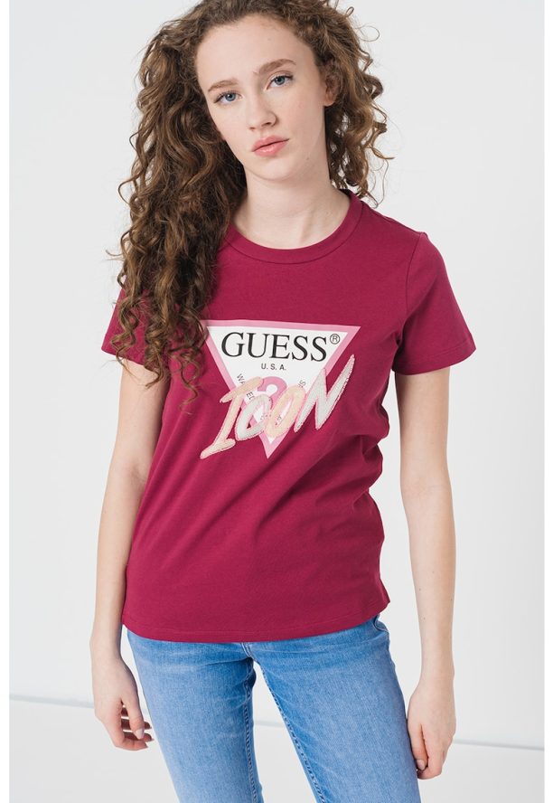 Памучна тениска с лого GUESS JEANS