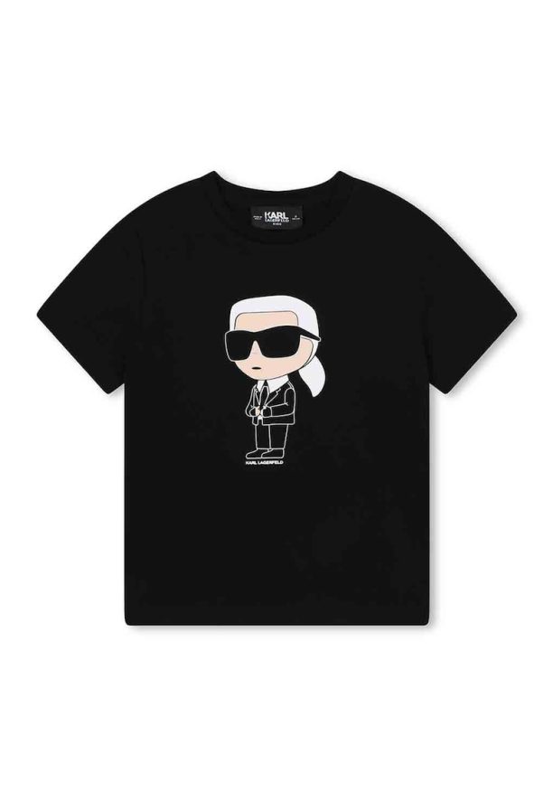 Памучна тениска с лого KARL LAGERFELD KIDS