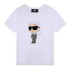 Памучна тениска с лого KARL LAGERFELD KIDS