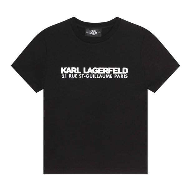 Памучна тениска с лого KARL LAGERFELD KIDS