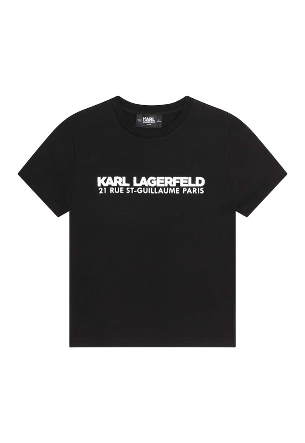 Памучна тениска с лого KARL LAGERFELD KIDS