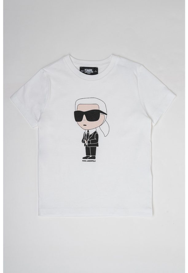 Памучна тениска с лого KARL LAGERFELD KIDS