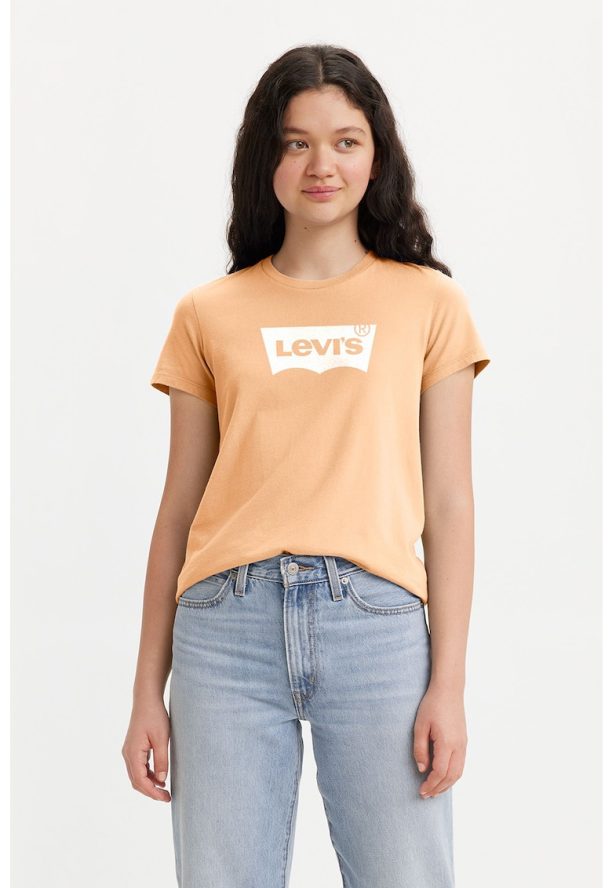 Памучна тениска с овално деколте Levis