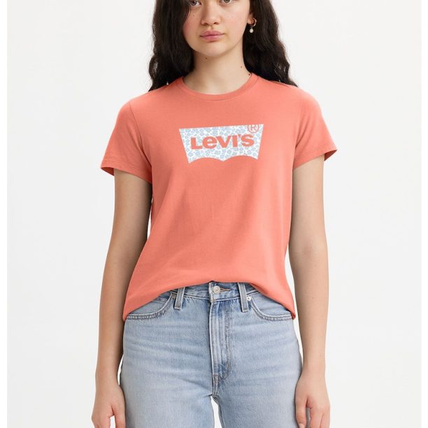 Памучна тениска с овално деколте Levis