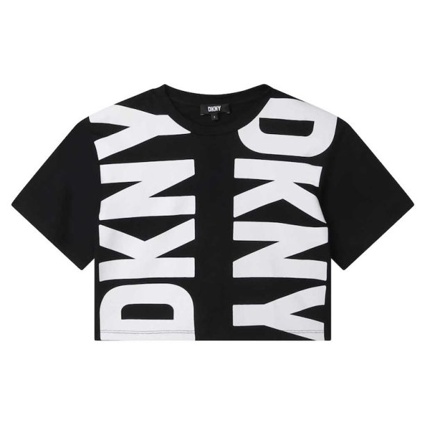 Памучна тениска с уголемено лого DKNY