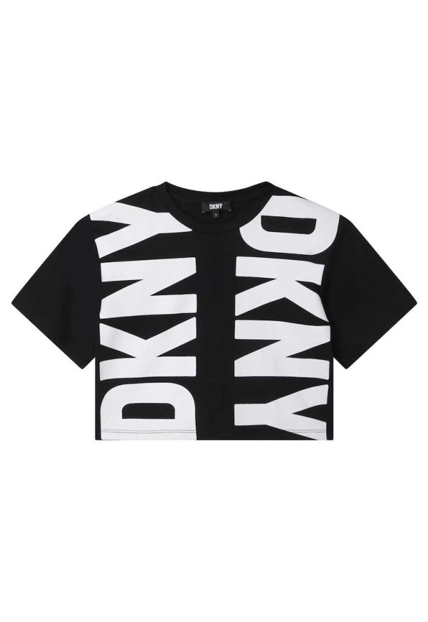 Памучна тениска с уголемено лого DKNY