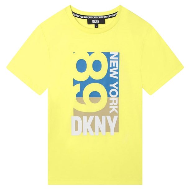 Памучна тениска с фигурална щампа DKNY