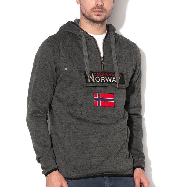 Плетен суитшърт Upclass с пришит джоб Geographical Norway