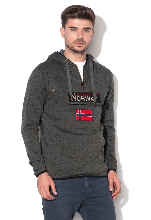 Плетен суитшърт Upclass с пришит джоб Geographical Norway