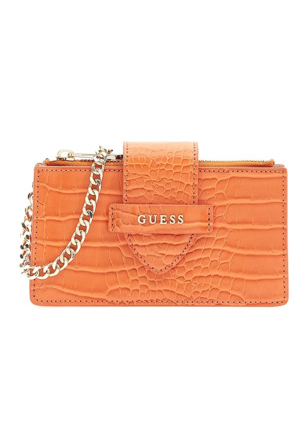 Портмоне за монети от еко кожа с шагрен и цип Guess