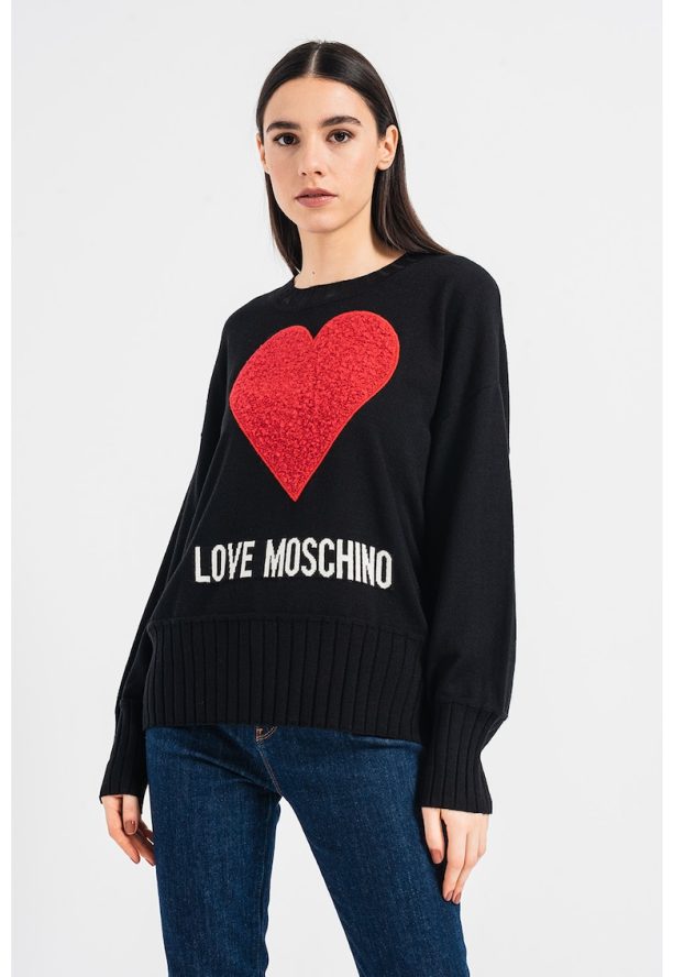 - Пуловер с вълна с лого Love Moschino