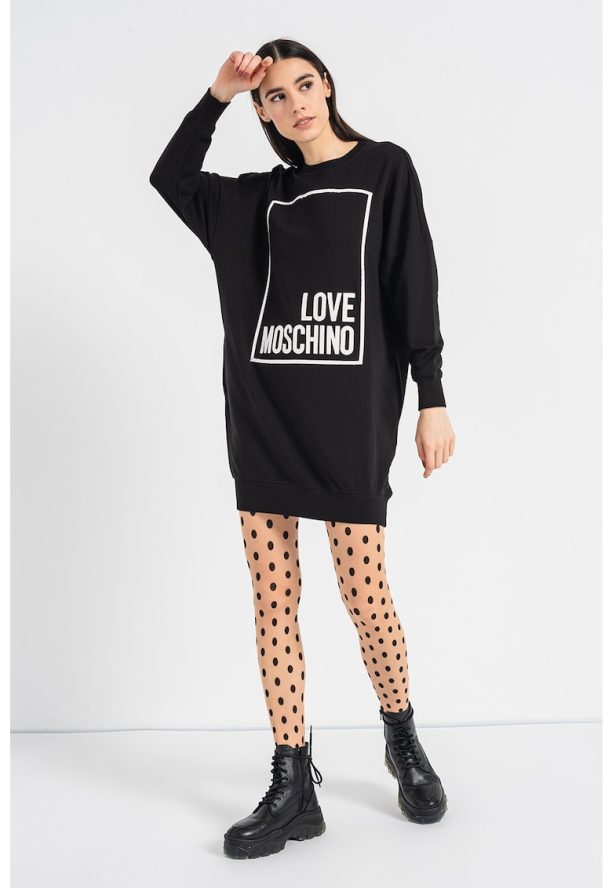 Рокля с лого и паднали ръкави Love Moschino