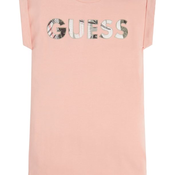 Рокля с памук и лого GUESS JEANS