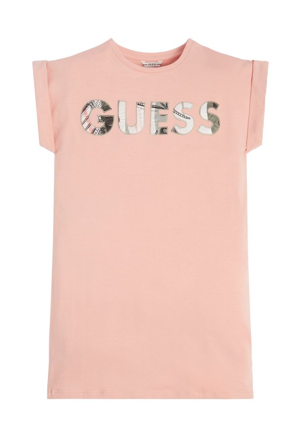 Рокля с памук и лого GUESS JEANS