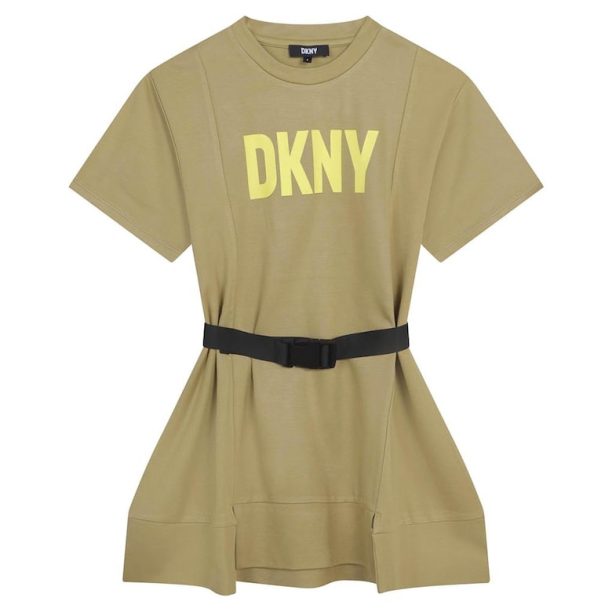 Рокля тип суитшърт с колан DKNY