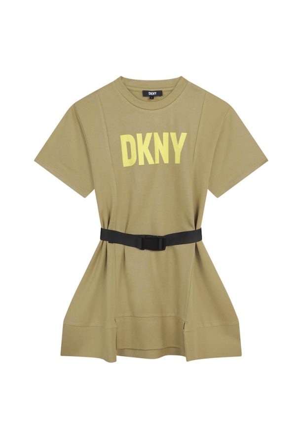 Рокля тип суитшърт с колан DKNY