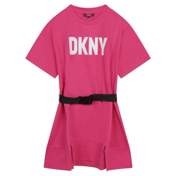 Рокля тип суитшърт с колан DKNY