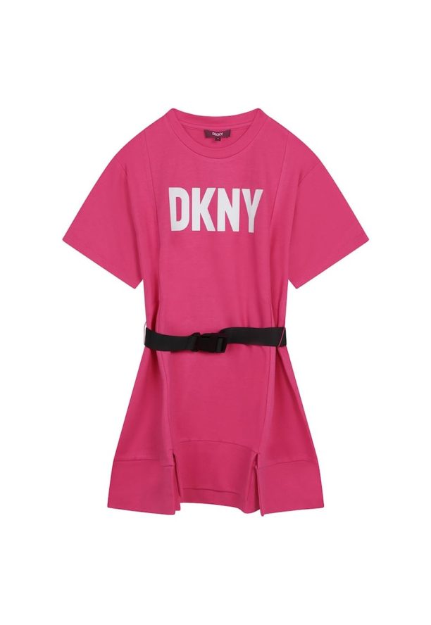 Рокля тип суитшърт с колан DKNY