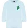 Рокля тип суитшърт с лого DKNY