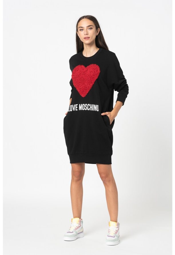 Рокля тип суитшърт с лого Love Moschino