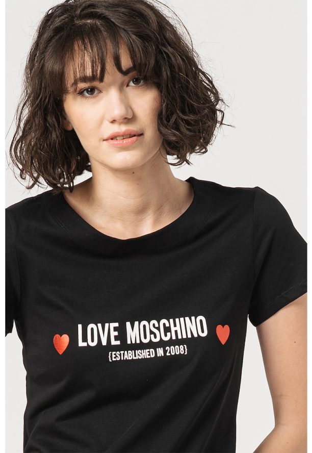 Рокля тип тениска с лого Love Moschino