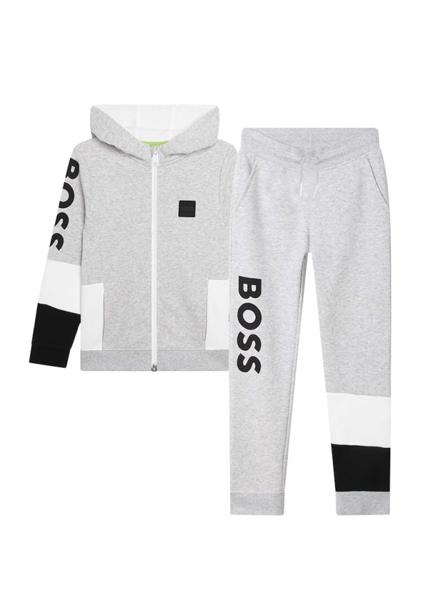 Спортен екип с цип и лого BOSS Kidswear