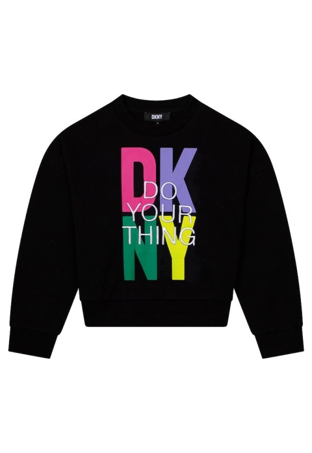 Суитшърт с контрастно лого DKNY