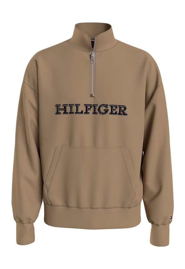 Суитшърт с къс цип и бродирано лого Tommy Hilfiger