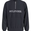 Суитшърт с къс цип и бродирано лого Tommy Hilfiger