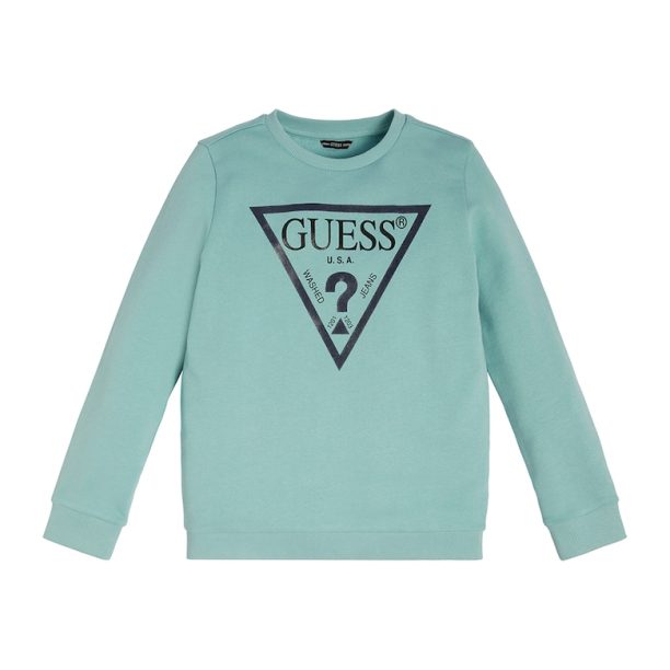 Суитшърт с лого и овално деколте GUESS JEANS