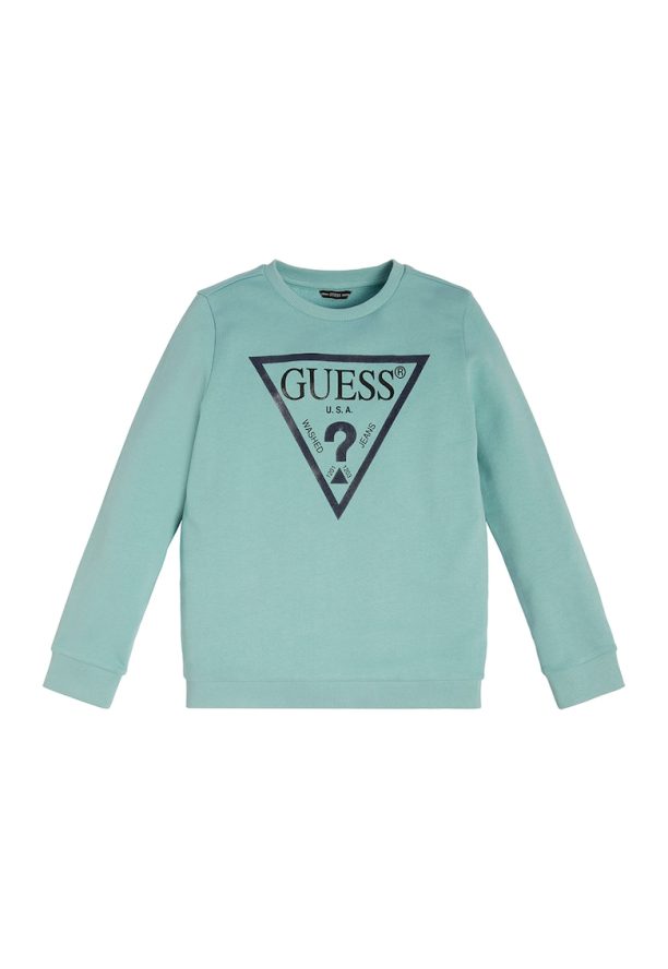 Суитшърт с лого и овално деколте GUESS JEANS