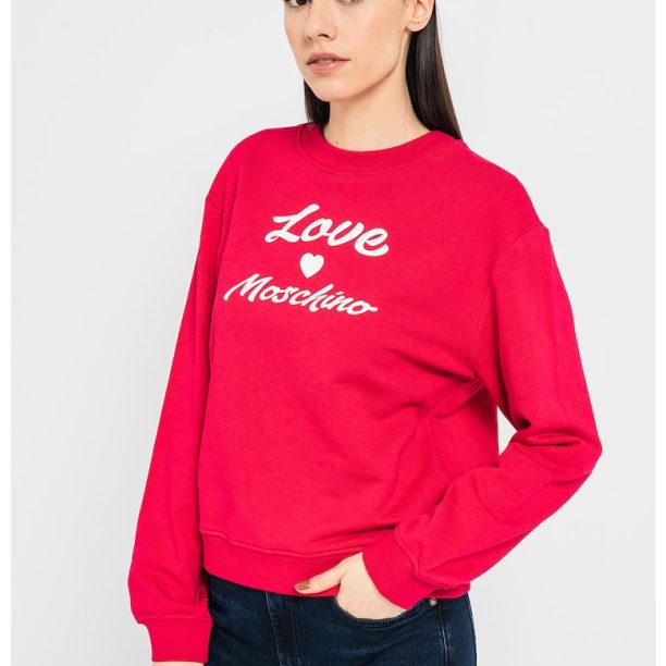 Суитшърт с лого и паднали ръкави Love Moschino