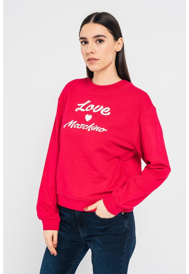 Суитшърт с лого и паднали ръкави Love Moschino