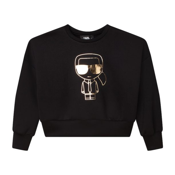 Суитшърт с метализирано лого KARL LAGERFELD KIDS