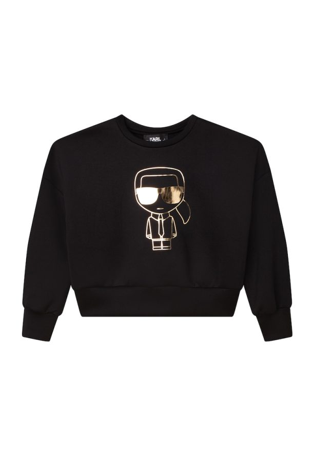 Суитшърт с метализирано лого KARL LAGERFELD KIDS