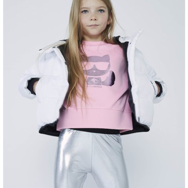 Суитшърт с метализирано лого KARL LAGERFELD KIDS