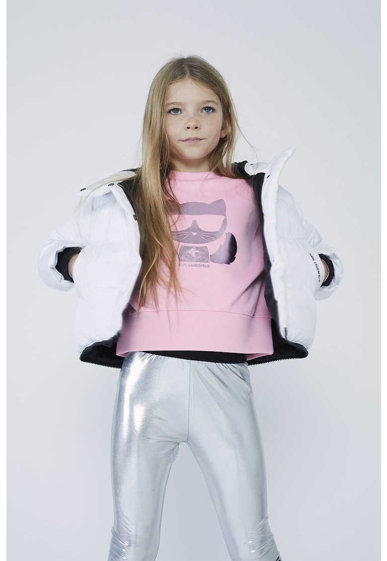 Суитшърт с метализирано лого KARL LAGERFELD KIDS