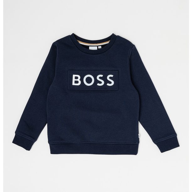 Суитшърт с овално деколте и лого BOSS Kidswear