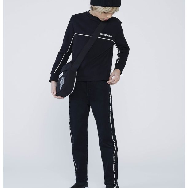 Суитшърт с овално деколте и лого KARL LAGERFELD KIDS