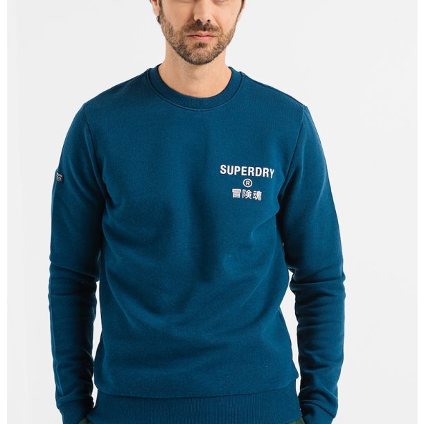 Суитшърт с овално деколте и лого SUPERDRY