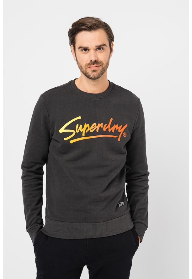 Суитшърт с овално деколте и лого SUPERDRY