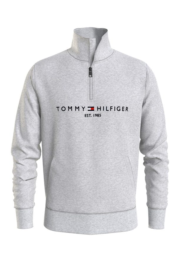 Суитшърт с къс цип и бродирано лого Tommy Hilfiger